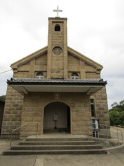 長崎県平戸市生月島、カクレキリシタン発見の碑もあるカトリック山田教会