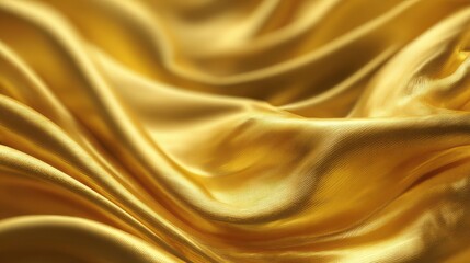 Fototapeta premium Commercial high-resolution photo of abstract golden fabric with flowing waves and soft light reflections.