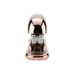 Rose gold stapler with a shiny metallic finish and modern design.