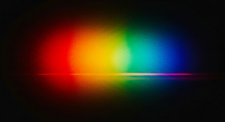 A vibrant spectrum of light blending seamlessly across a dark background with a horizontal glow line