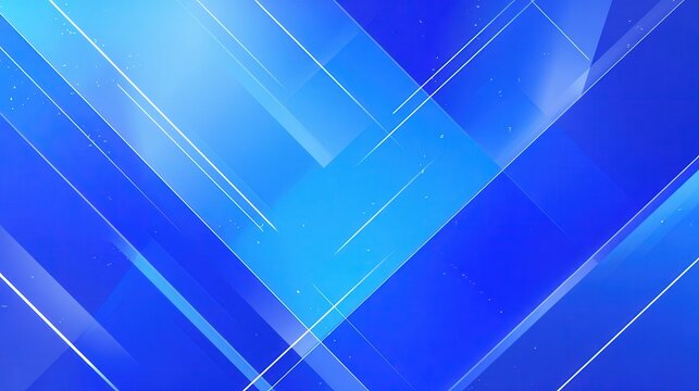 Commercial high-resolution photo of abstract blue geometric background with diagonal lines and light effects.