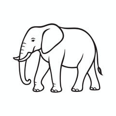 Fototapeta premium Elephant line art vector