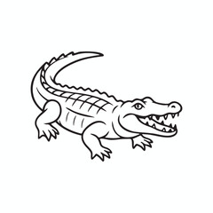 Naklejka premium Cartoon alligator with open mouth