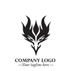 Head of Dracula Logo Symbol in Black on the White Background with Horror Minimal Vector Design