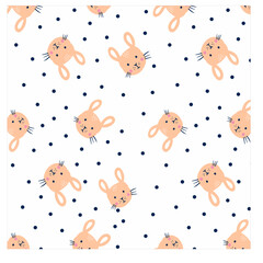 cute bunny print pattern illustration