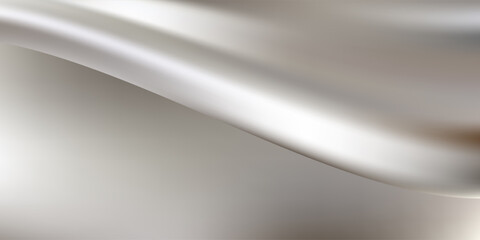 Silver metallic wave background with smooth gradient texture. Modern trendy design in Vector Illustration