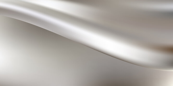 Silver metallic wave background with smooth gradient texture. Modern trendy design in Vector Illustration