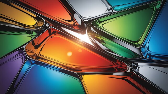 Kaleidoscopic starburst of vibrant geometric colors - Powered by Adobe