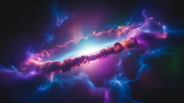 Vibrant nebula swirls with cosmic light and gas - Powered by Adobe