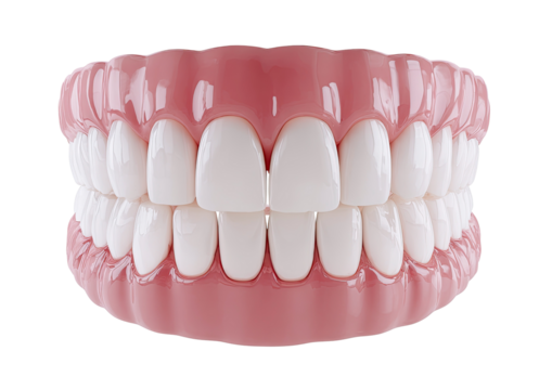 Realistic 3d render of human teeth perfect for dental applications on transparent background - Powered by Adobe
