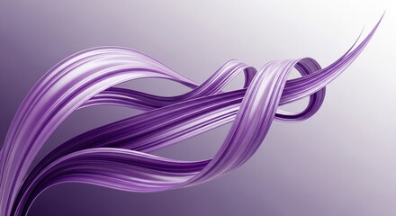 Purple abstract ribbon texture forming swirling pattern, creating elegant movement, conveying fluidity, sophistication and artistry, ideal for design projects