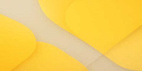 Abstract geometric background with soft yellow and beige curved shapes and shadows