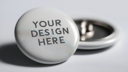 Blank Metal Pin Button Mockup For Design