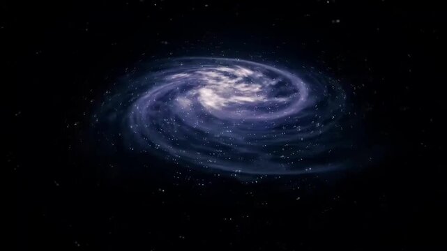 Rotating spiral galaxy in the vast universe with billions of stars and cosmic clouds