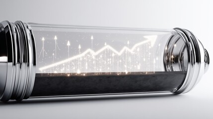 Futuristic Growth Chamber with Rising Data Visualization