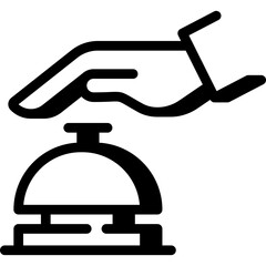 Hotel or restaurant service bell. Reception, assistance, or hospitality icon
