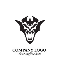 Fototapeta premium Head of Dracula Logo Symbol in Black on the White Background with Horror Minimal Vector Design