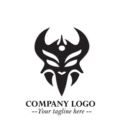 Head of Dracula Logo Symbol in Black on the White Background with Horror Minimal Vector Design