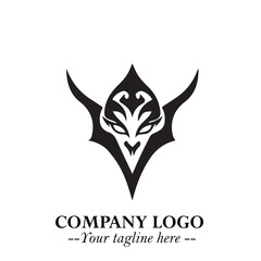 Head of Dracula Logo Symbol in Black on the White Background with Horror Minimal Vector Design