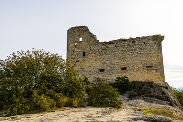 Ruins of the Castle of the Counts of Toulouse overlooking Vaison-la-Romaine