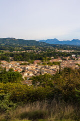 Obraz premium Panoramic view of Vaison-la-Romaine and its surroundings from the Castle of the Counts of Toulouse