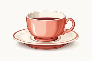 Fototapeta premium Tea cup saucer coffee drink.