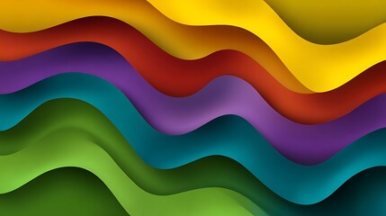 Colorful Wavy Background Design with Smooth Fluid Lines in Vibrant Shades