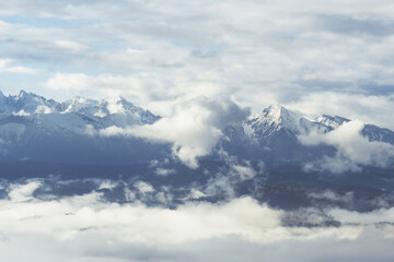 clouds over the mountains