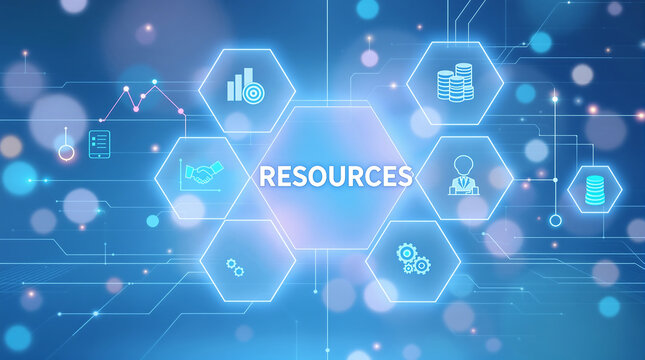 Resources management concept digital technology business solutions and financial strategy ideas