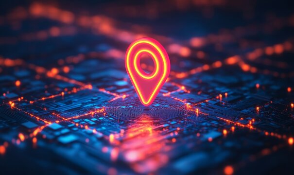 Web, pin, and icon for global connection, networking, and business communication. Digital transformation illustrated through blockchain data systems for worldwide connectivity, Generative AI