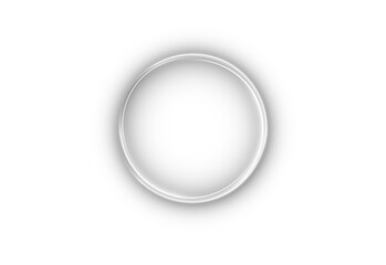 White circular line PNG with smooth inner glow. Elegant soft illumination enhances composition balance. Great for presentation layouts and UI design.