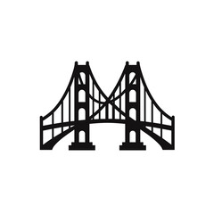 Obraz premium Isolated graphic of bridge on white, an architectural marvel showcasing iconic structure. Isolated graphic embodies architectural elegance, highlighting meticulous design, engineering ingenuity,