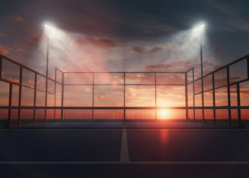 Padel or Pickleball Court at Sunset