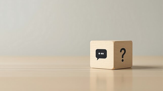Question and answer faq help support contact us information cube block icon symbol concept communication