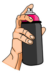 Illustration of a hand with spray