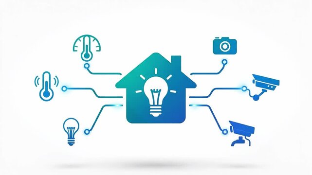 Illustrative concept animation showcasing the future of modern smart home automation technology