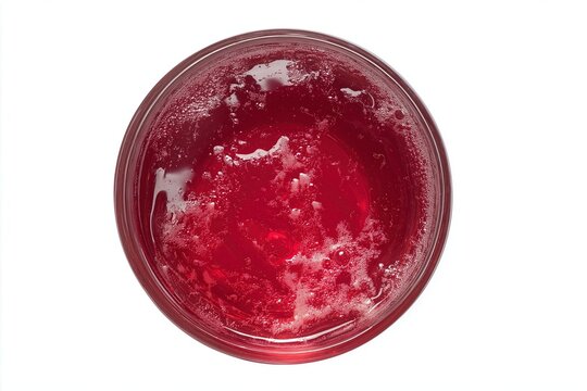 Top View Red Fizzy Drink in Glass