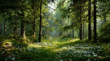 Obraz premium morning in the forest