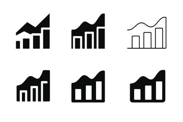 Fototapeta premium Retail Logo Variations. Retail trend graph. Set Logo of Retail trend graph: Seasonal sales wave. Icon set. harmonious logo variations of the same emblematic