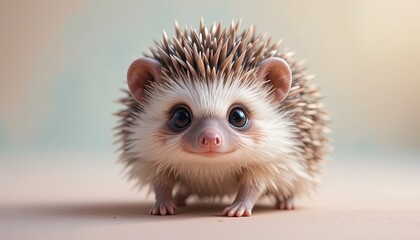 Adorable hedgehog portrait with big eyes looking sweetly at the camera, perfect for pet lovers, animal enthusiasts, and heartwarming projects