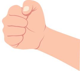 Clenched fist gesture illustration