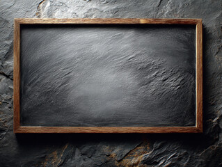 Blackboard surface with subtle erase marks and clean center in soft focus