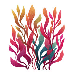 A kelp seaweed strands, My Simple flat 2D icon isolated on a white background, flat design, vector, animation design, flat 2D icon, minimalist design. EPS format illustration design set