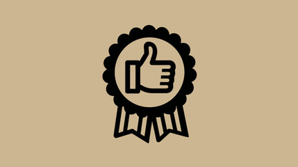 Premium Quality Thumbs Up Badge Icon - Excellent Service, Best Choice, Recommended Approval Symbol