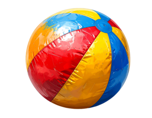 Colorful Beach Ball on a White Background