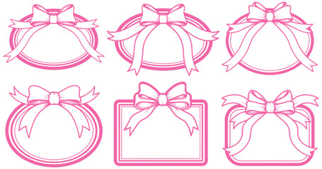 Charming pink ribbon frames for invitations, gifts, and creative projects