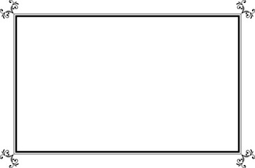 Elegant Black Flourish Border Frame for Certificate or Diploma. 1381