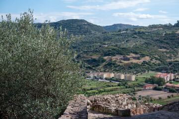 Panorama from the Castello Malaspina (Castello di Serravalle) in the city of Bosa in Sardinia, Italy