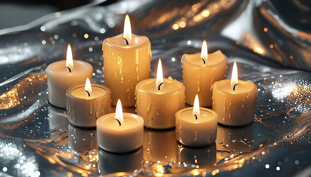 All Saints Day. A burning wax candles as a symbol of All saints Day. Honoring with saints day