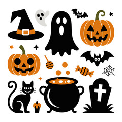Halloween icons set